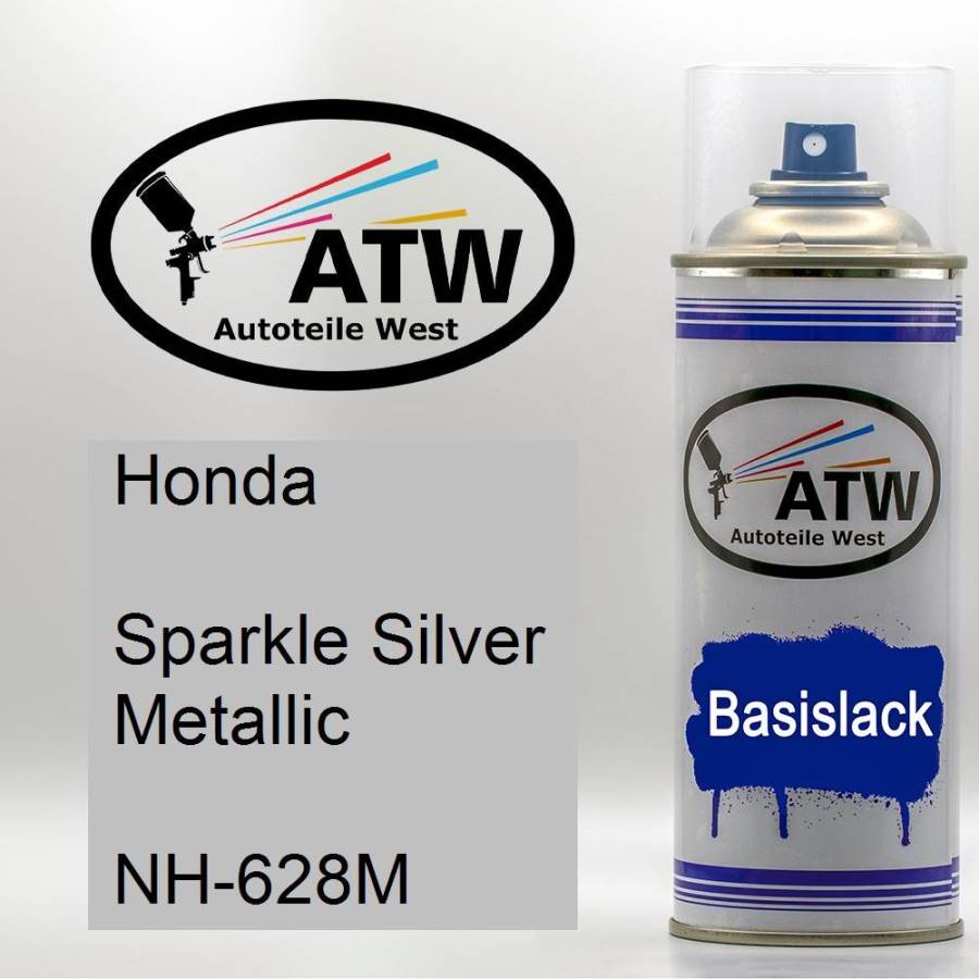 Honda, Sparkle Silver Metallic, NH-628M: 400ml Sprühdose, von ATW Autoteile West.